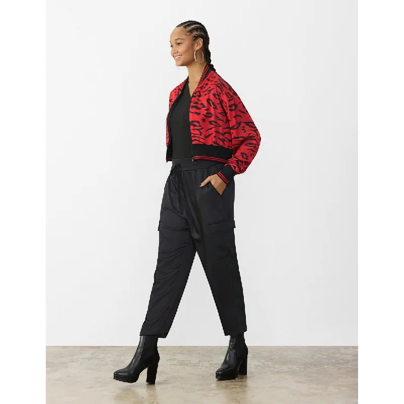 chic oversized blazer for women -Gstq Printed Bomber Jacket