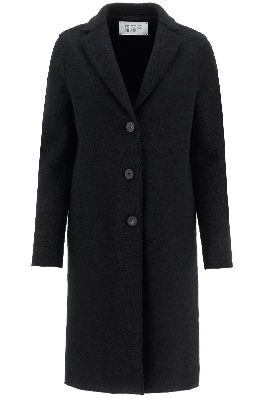 women's classic pea coat -Harris Wharf London Women's Single-Breasted Wool Coat In Boiled