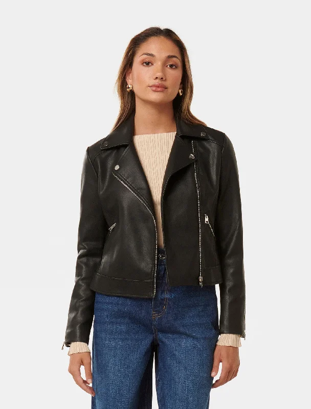 sleek satin bomber jacket for women -Kylie Petite Biker Jacket