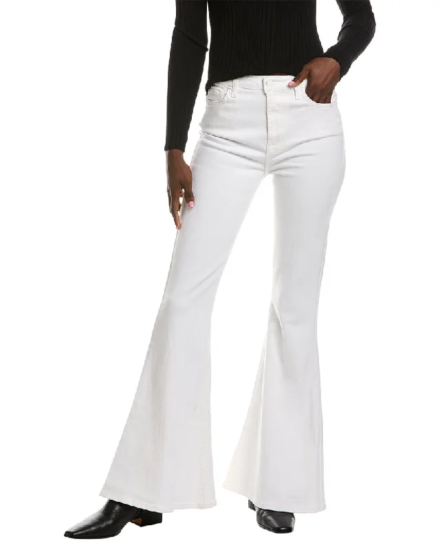 ladies' slim bootcut jeans -7 For All Mankind Mega Clean White Flare Jean