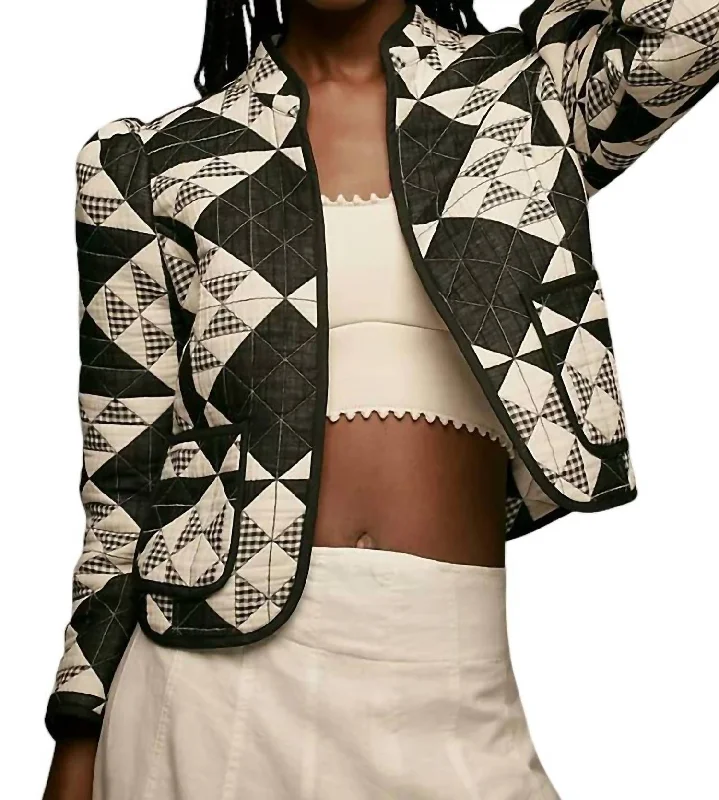 ladies' fur-lined jacket -Wessex Jacket In Quilted Gingham