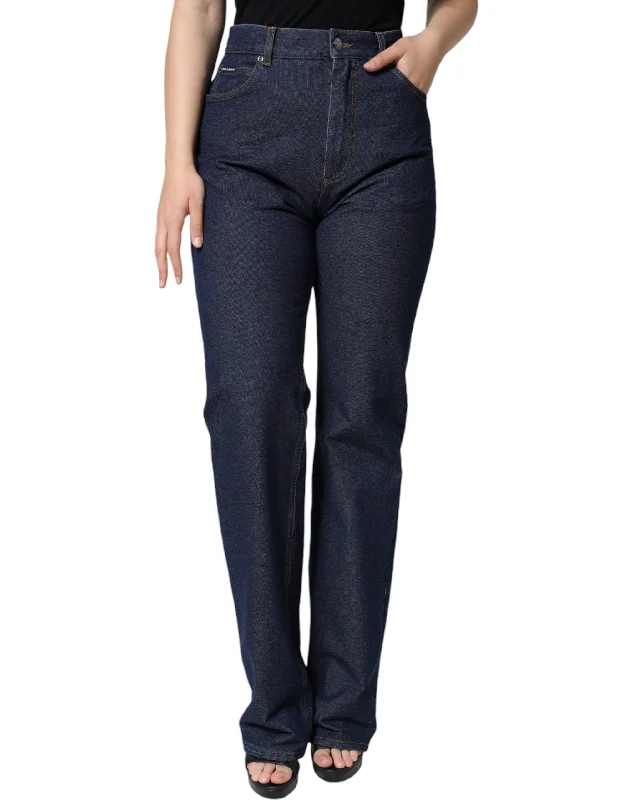 women's paperbag waist jeans -Dolce & Gabbana   Cotton Stretch Straight  Women's Jeans