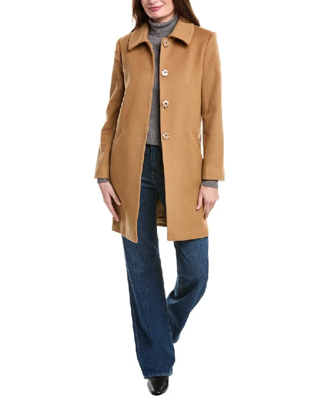 casual oversized shacket for women -sofiacashmere Modern Luxe Wool & Cashmere-Blend Coat