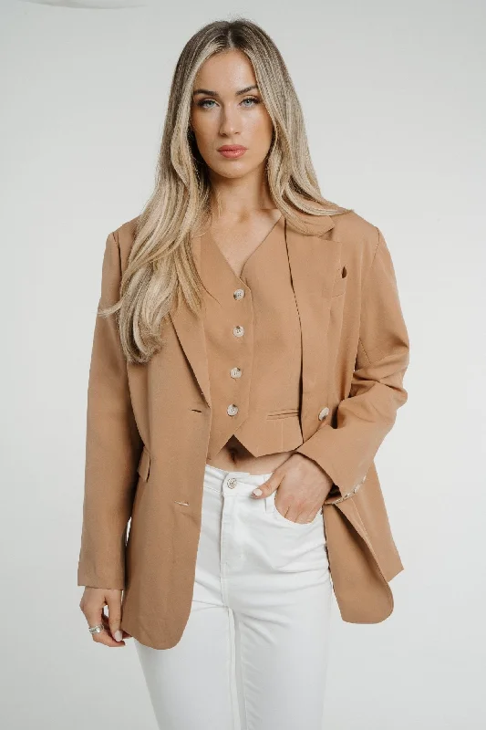 stylish women's blazer -Elsa Blazer In Camel