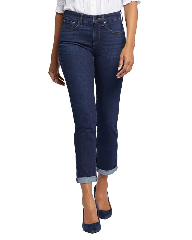 ripped straight-leg jeans for women -NYDJ Margot Palace Girlfriend Jean