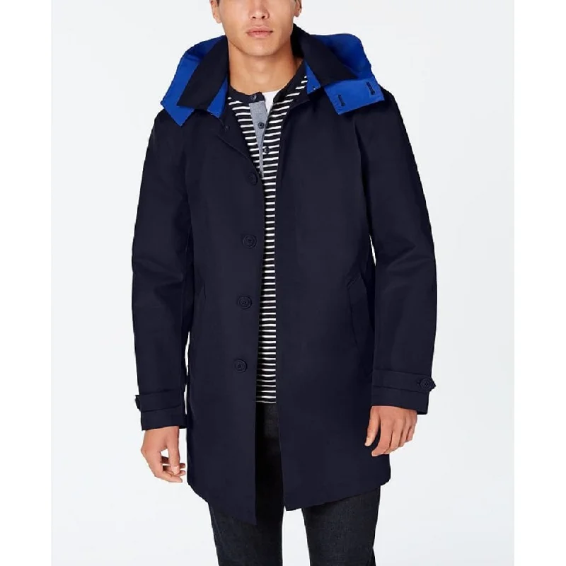 ladies' soft knit cardigan coat -Tommy Hilfiger Men's Wolf All Weather Modern Fit Raincoat Blue Size 46