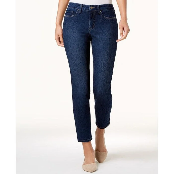 ladies' ultra-high-rise jeans -Charter Club Women's Tummy Control Ankle-Length Jeans Blue Size 14