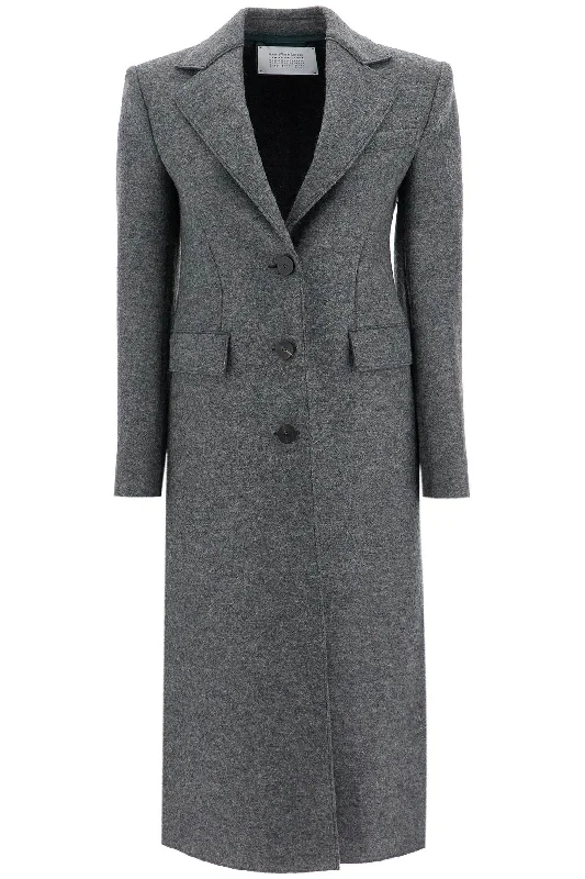 women's oversized corduroy jacket -Harris Wharf London Women's Single-Breasted Coat In Pressed Wool