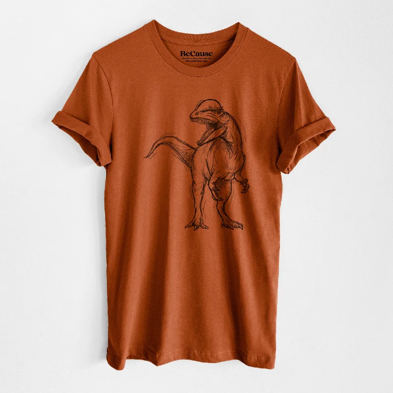 women's elegant short sleeve tunic -Dilophosaurus Wetherilli - Lightweight 100% Cotton Unisex Crewneck