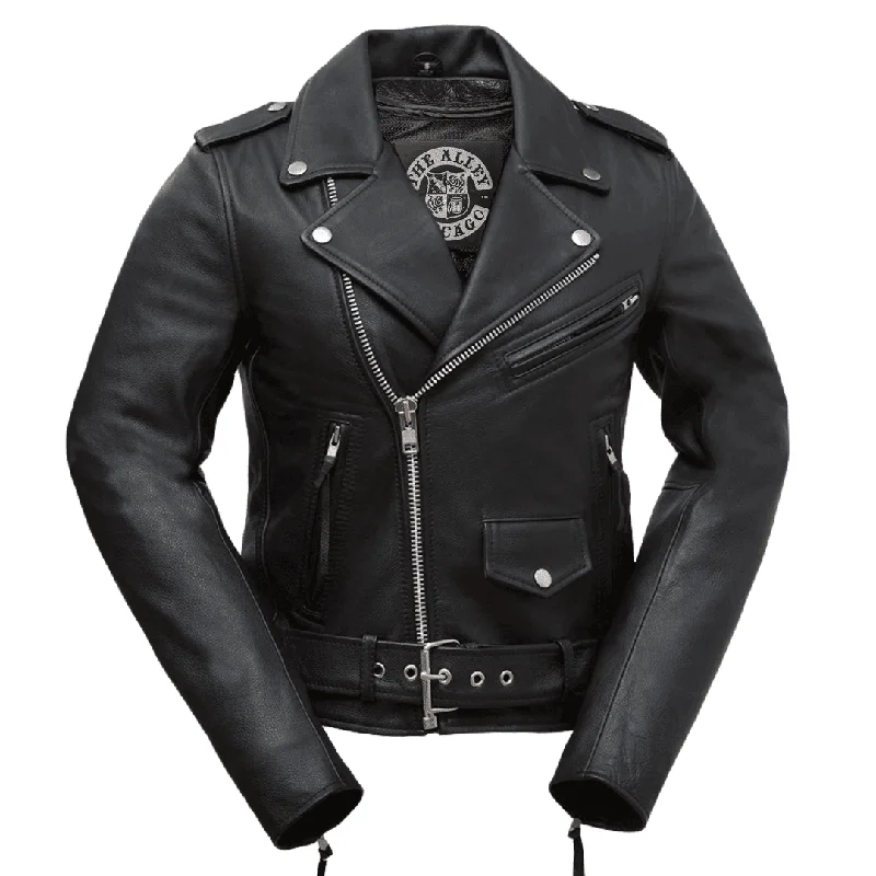 cozy teddy coat for ladies -Premium Womens Leather Motorcycle Jacket