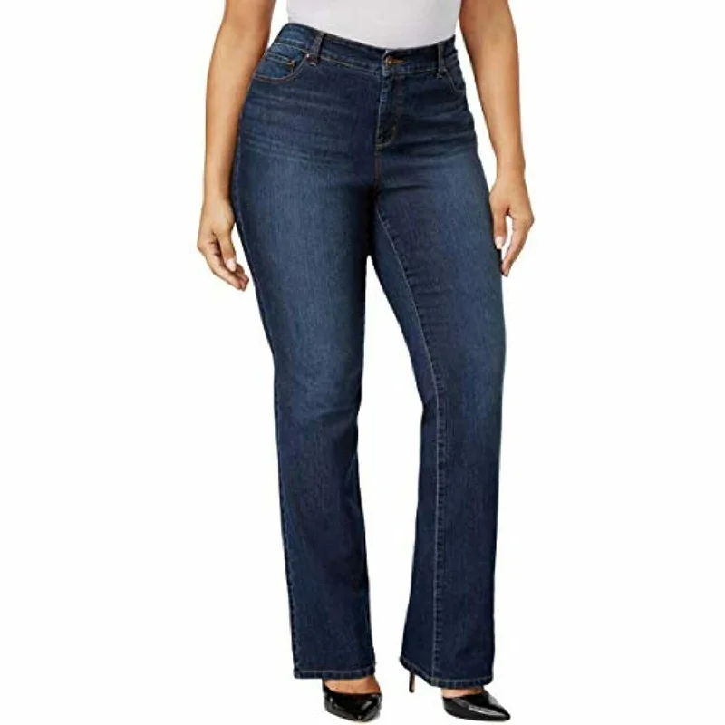 trendy color-blocked jeans for women -Style & Co Women's Plus Bootcut Jeans Blue Size 20W