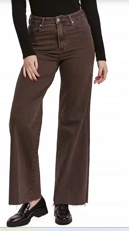 trendy mom jeans for women -Fiona In Mocha Brown