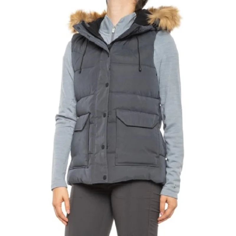 women's double-breasted coat -Gerry Women's Go West Casual Outdoor Vest Gray Size Small