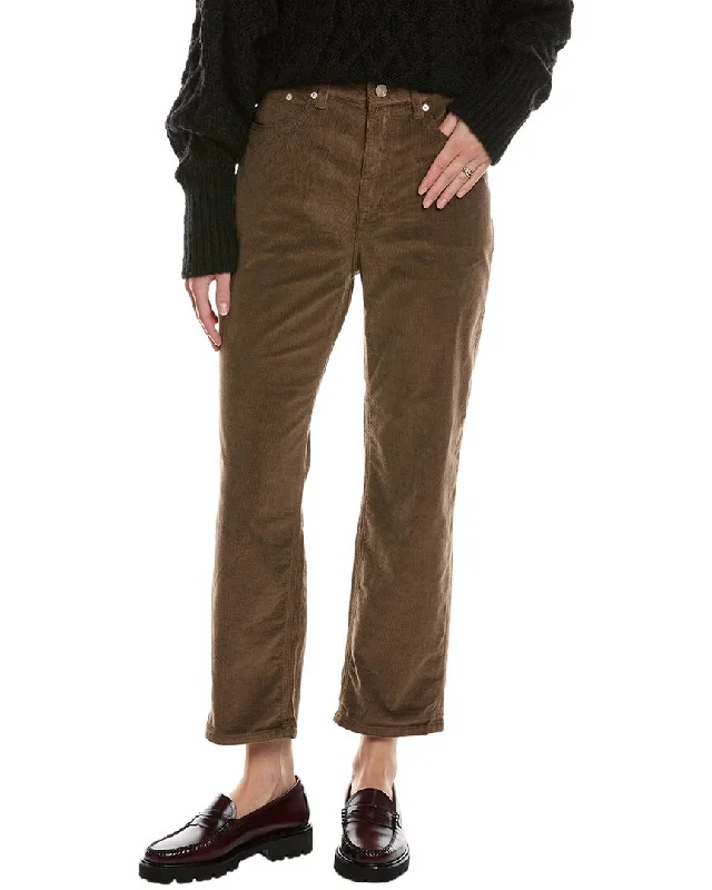 wide-legged retro jeans for ladies -Current/Elliott The Boy Genius Vintage Golden Brown Boyfriend Jean