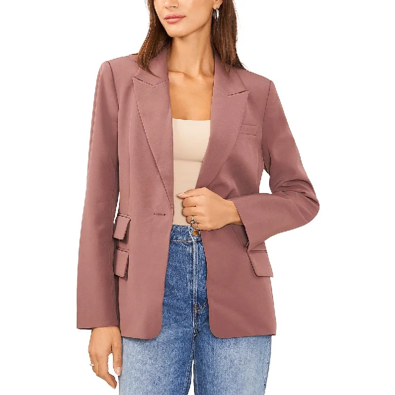 women's teddy bear coat -1.State Womens Crepe One-Button Blazer