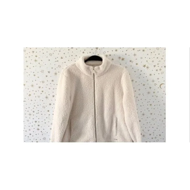 ladies' faux suede jacket -Calvin Klein Women's Zip Up Jacket Ivory Size Small