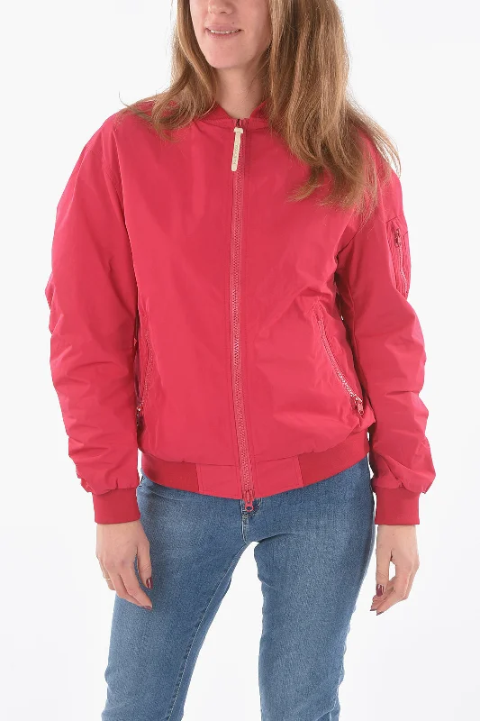 sporty track jacket for women -Woolrich Solid Color BEAVER Bomber