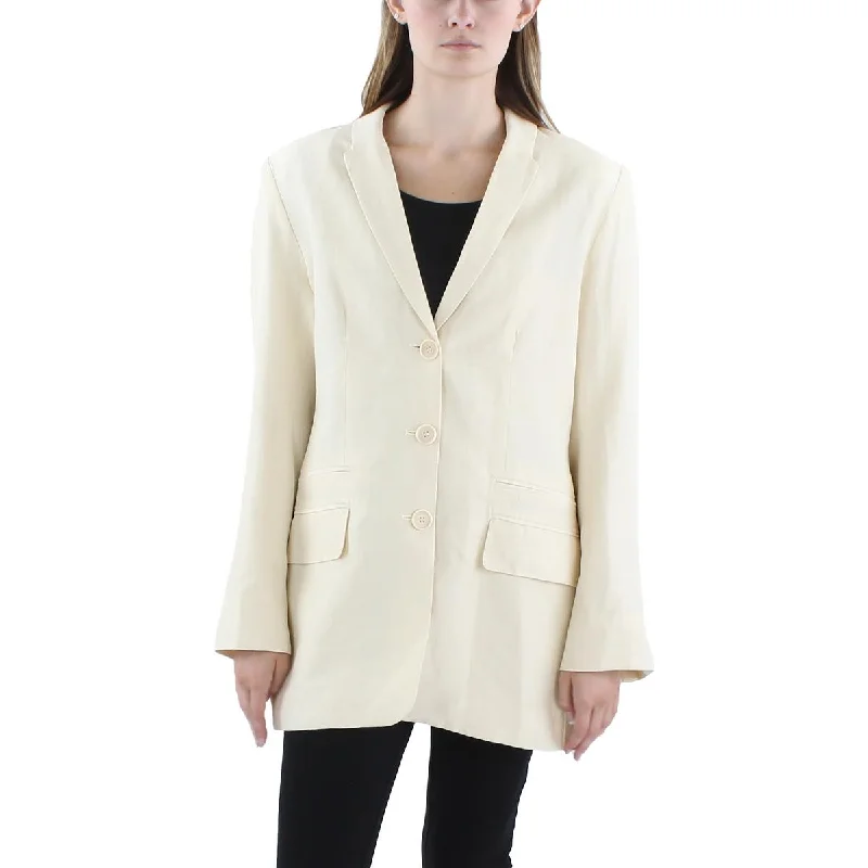 women's travel-friendly jacket -By Malene Birger Womens V Neck Casual Double-Breasted Blazer