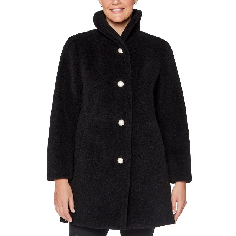 ladies' sporty windbreaker -Kate Spade New York Faux Fur Teddy Coat - Size Small