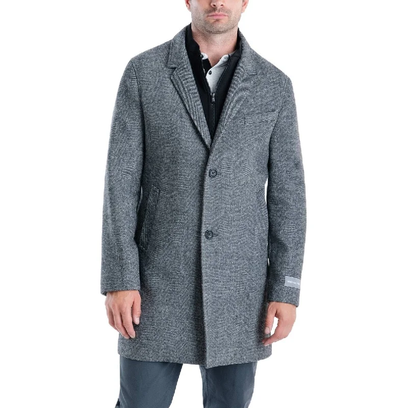 fashionable belted wool coat for women -Michael Kors Men's Pike Classic Fit Top Coat Gray Size 40