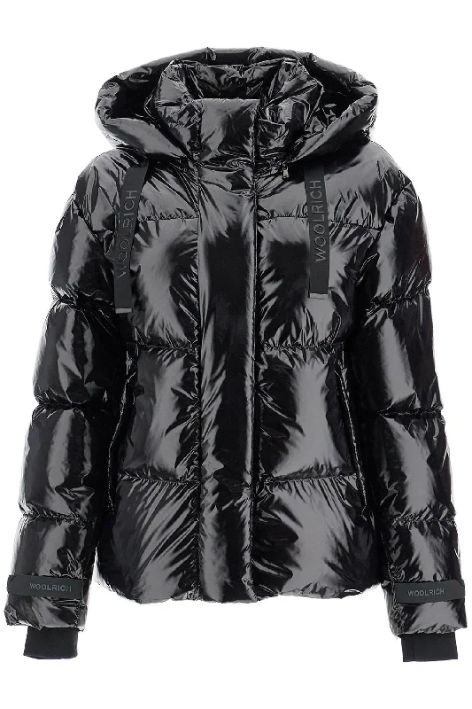 women's faux fur-lined parka -Woolrich Women's Shiny Nylon Down Jacket