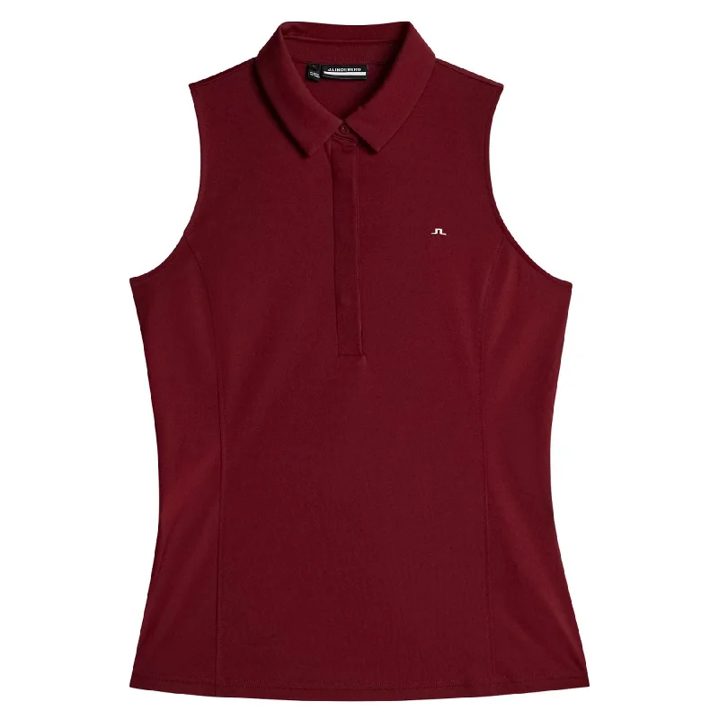 breathable short sleeve tops for summer -Womens Dena Sleeveless Top Cabernet - AW24