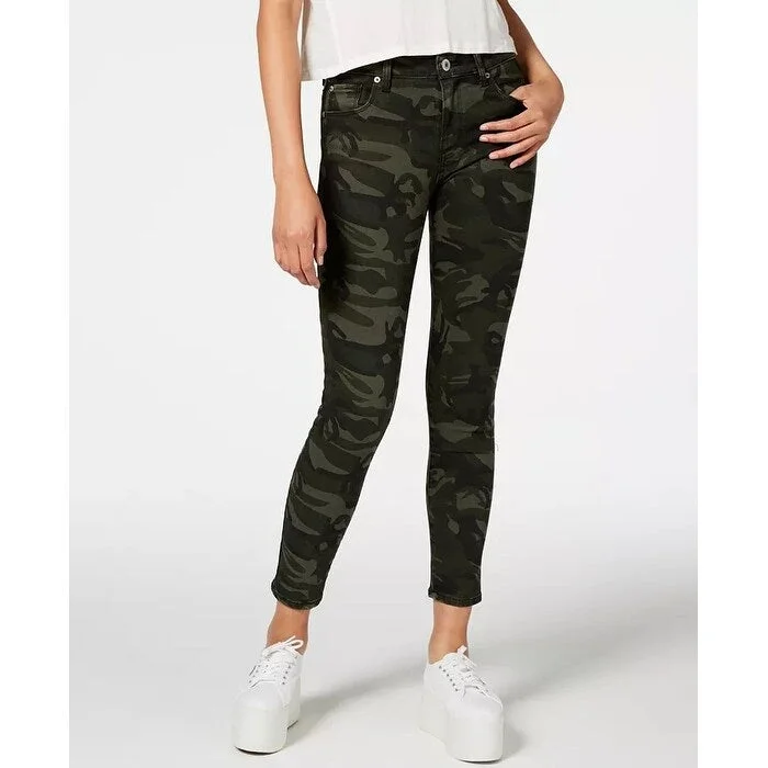 women's ripped boyfriend jeans -STS Blue Women's Ellie Camouflage Print Ankle Skinny Jeans Green Size 32