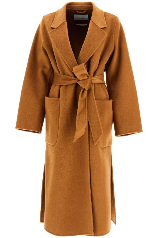 women's faux fur-lined parka -Ivy Oak Women's Celia Wrap Coat Robe Style