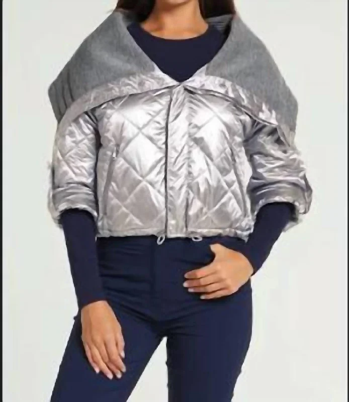 women's thermal long coat -Kimmy Jacket In Silver