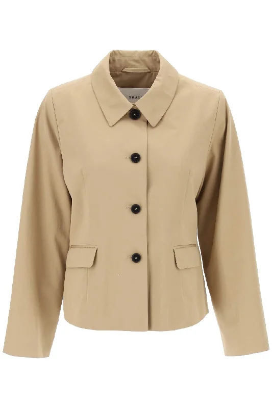 ladies' designer overcoat -Skall Studio Women's Short Cotton Waterproof Jacket Named Petra In Italian