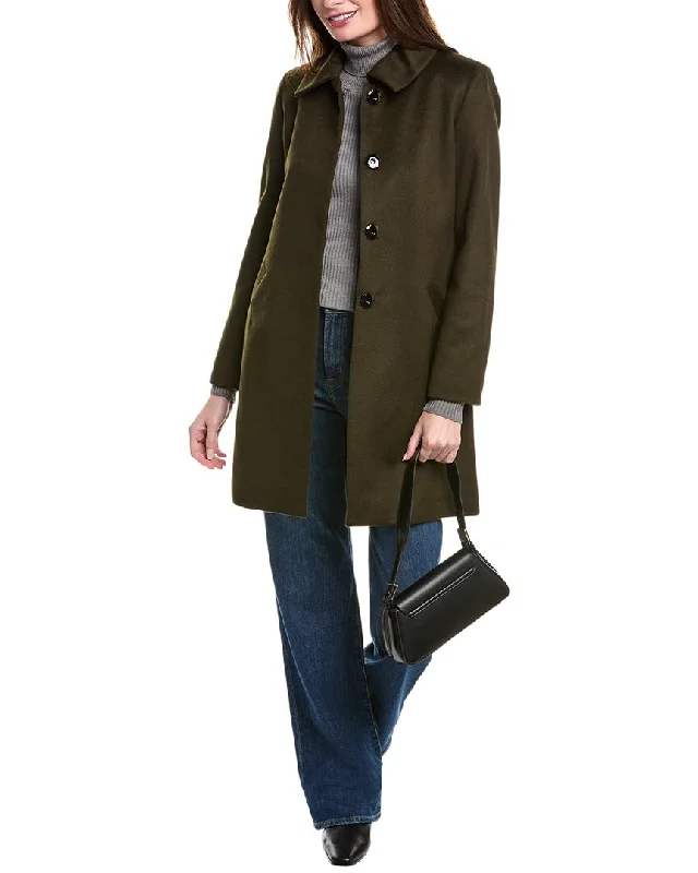 women's oversized corduroy jacket -sofiacashmere Modern Luxe Wool & Cashmere-Blend Coat