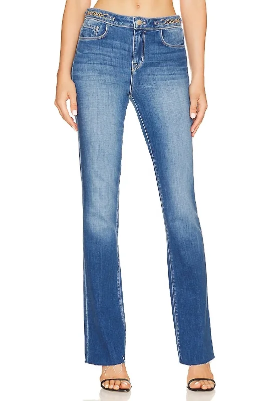 ripped straight-leg jeans for women -Ruth High Rise Straight Gold Chain Jean In Century