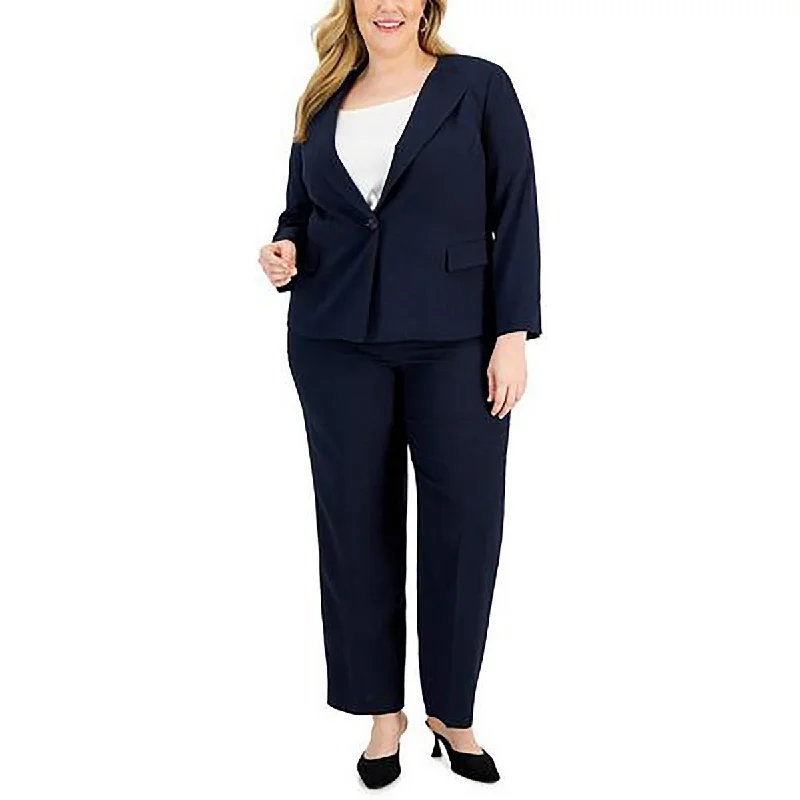 sporty track jacket for women -Le Suit Womens Plus Business Work Wear One-Button Blazer