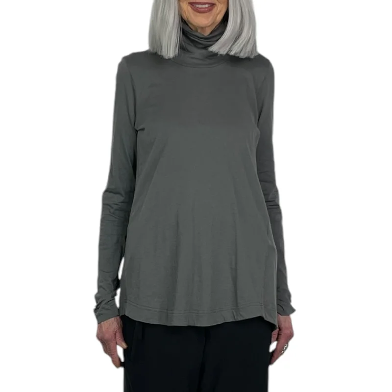 cute short sleeve tops for ladies -A-LINE TURTLENECK TEE