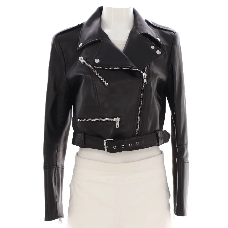 women's slim fit blazer -Women's Biker Jacket Leather