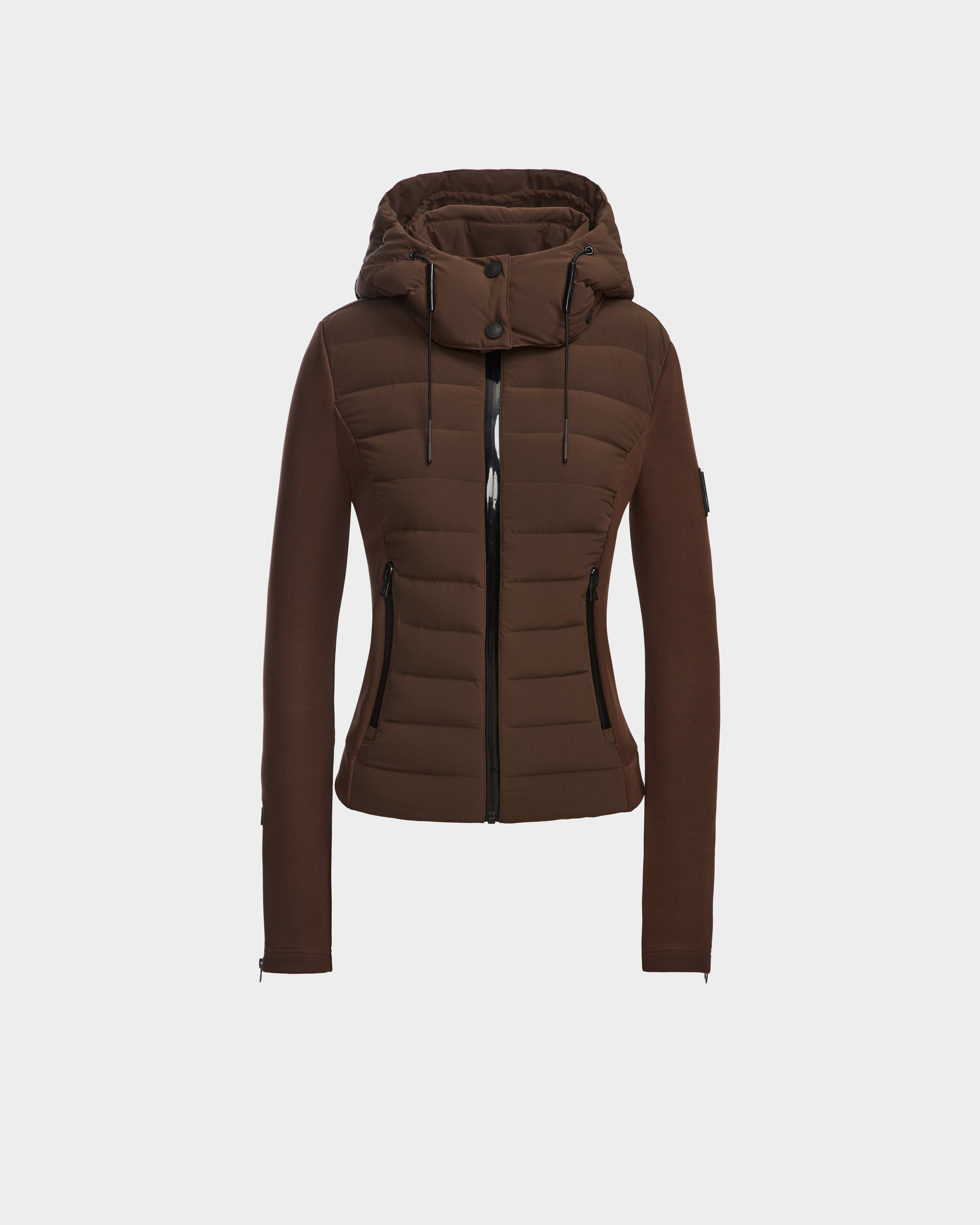 women's hooded winter jacket -MABS - 8124825 Espresso