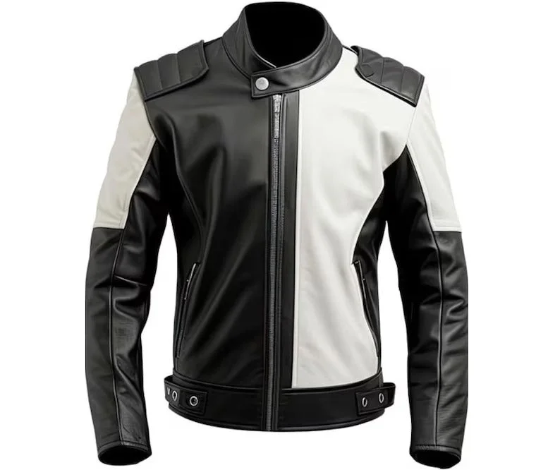 cropped wool blazer for women -Real Leather Motorcycle Racing Jackets