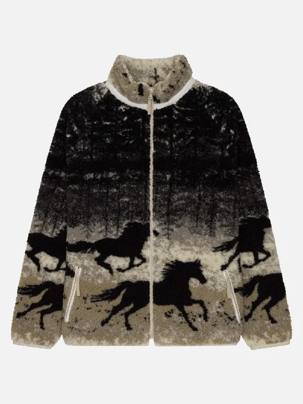 casual coats for women -Wild Horses Terry Fleece Jacket