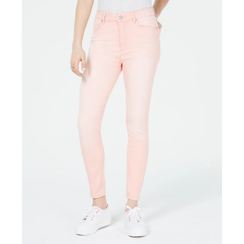 ripped mom fit jeans for ladies -Celebrity Pink Juniors' Colored Skinny Ankle Jeans Pinksty Size 3