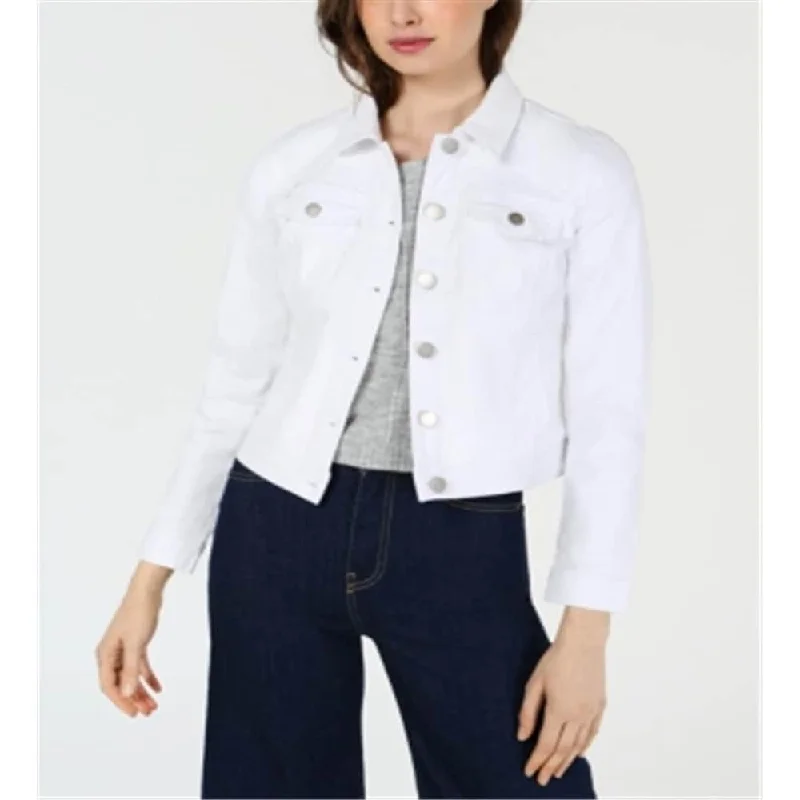 women's casual denim jacket -Maison Jules Women's Denim Jacket White Size Small