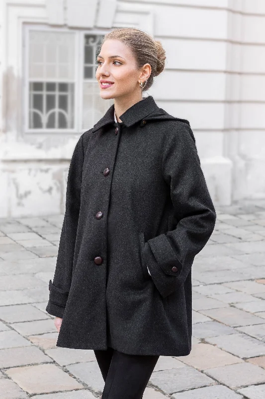 stylish women's blazer -Nadya Loden Coat in Charcoal