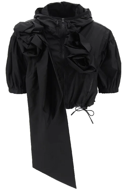 casual coats for women -Simone Rocha Women's "Cropped Jacket With Rose Detailing"