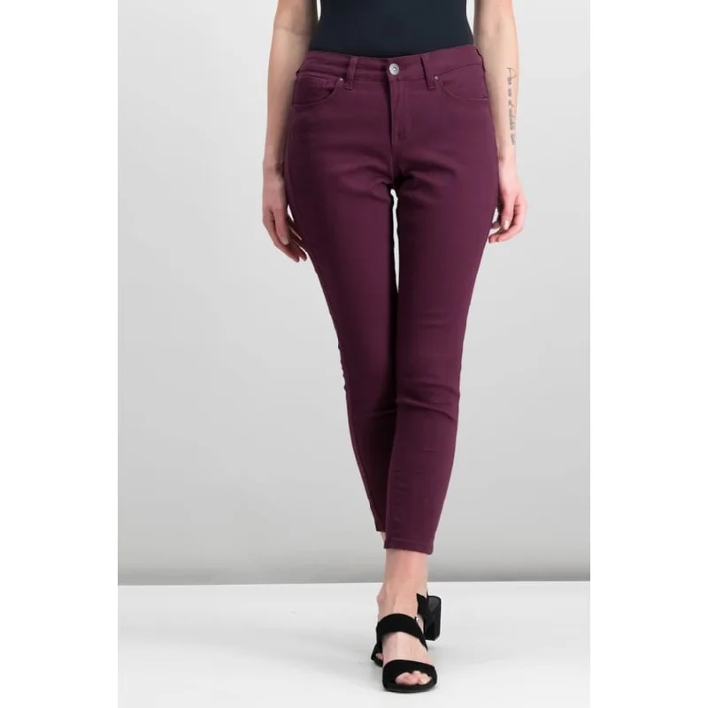 ladies' relaxed wide-leg denim -Style & Co Women's Curvy-Fit Skinny Jeans Berry Jam Size 16