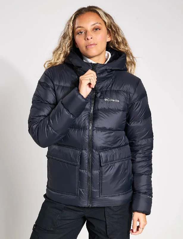 women's reversible coat -Harmony Falls Hooded Down Jacket - Black