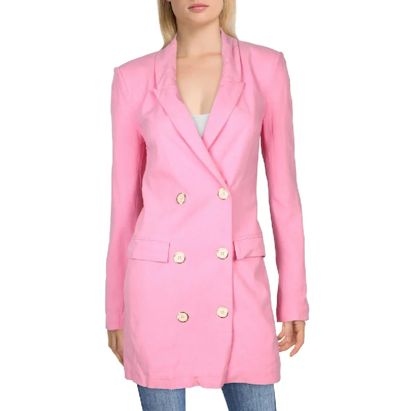 versatile casual coat for women -Ronny Kobo Womens   Slub Business Double-Breasted Blazer