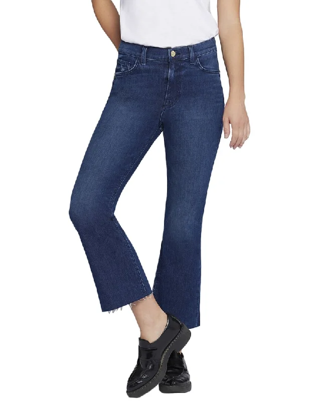 ladies' faded denim skinny pants -Current/Elliott The Boulevard Zenith Wash Crop Bootcut Jean