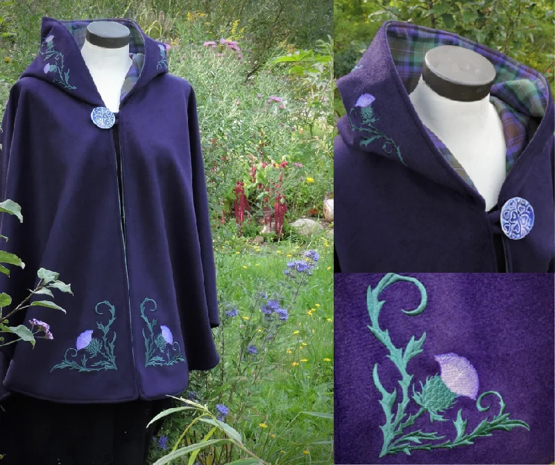 oversized women's coat -Isle of Skye Thistles