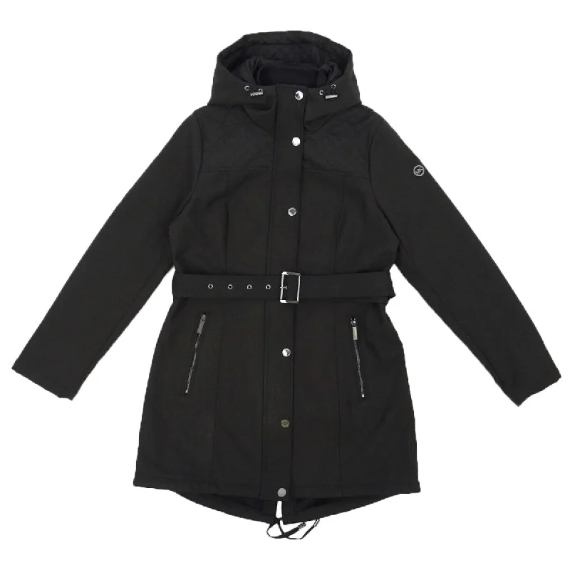 women's teddy bear coat -Michael Michael Kors Women's Quilt-Patch Raincoat (M, Black)