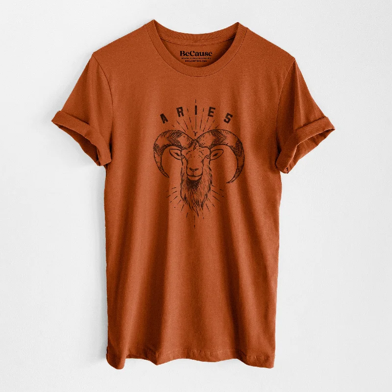 comfortable bamboo fabric short sleeve shirt -Aries - Ram - Lightweight 100% Cotton Unisex Crewneck