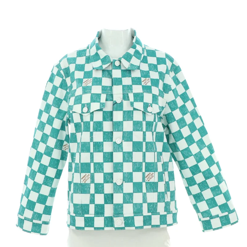 women's cropped bomber jacket -Women's Trucker Jacket Damier Denim